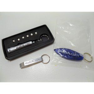 Match.Com Vintage Memorabilia Keychains Set Of 3